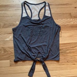 Crop toe off racer back tank